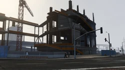The construction site as seen from Calais Avenue