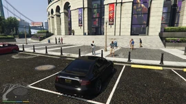Arriving at the arena.