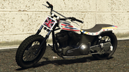A Cliffhanger with a Stunt livery which features Jock's name and emblems on it in Grand Theft Auto Online. (Rear quarter view)