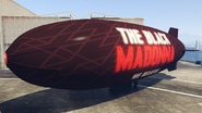 The Black Madonna We Believe Blimp. (Rear quarter view)