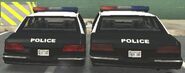 Height comparison between the LSPD (left) and the SFPD (right) police car.