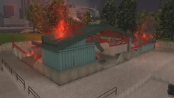 The entire warehouse is destroyed.