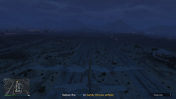 Landing at Sandy Shores Airfield.