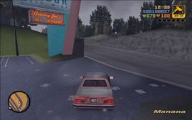 DeadSkunkInTheTrunk-GTAIII-SS8.jpg (157 KB) Claude driving with the Manana to Harwood, as instructed by Joey.