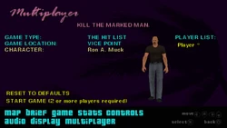 Ron A. Muck in the character selection menu