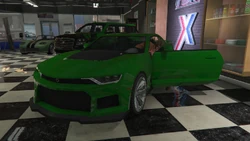 Player entering a test ride Vigero ZX.