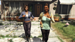 Franklin's aunt and her friend jogging away.