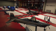 Pre-release screenshot of a hangar interior.