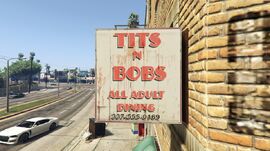 Tits N Bobs top sign.