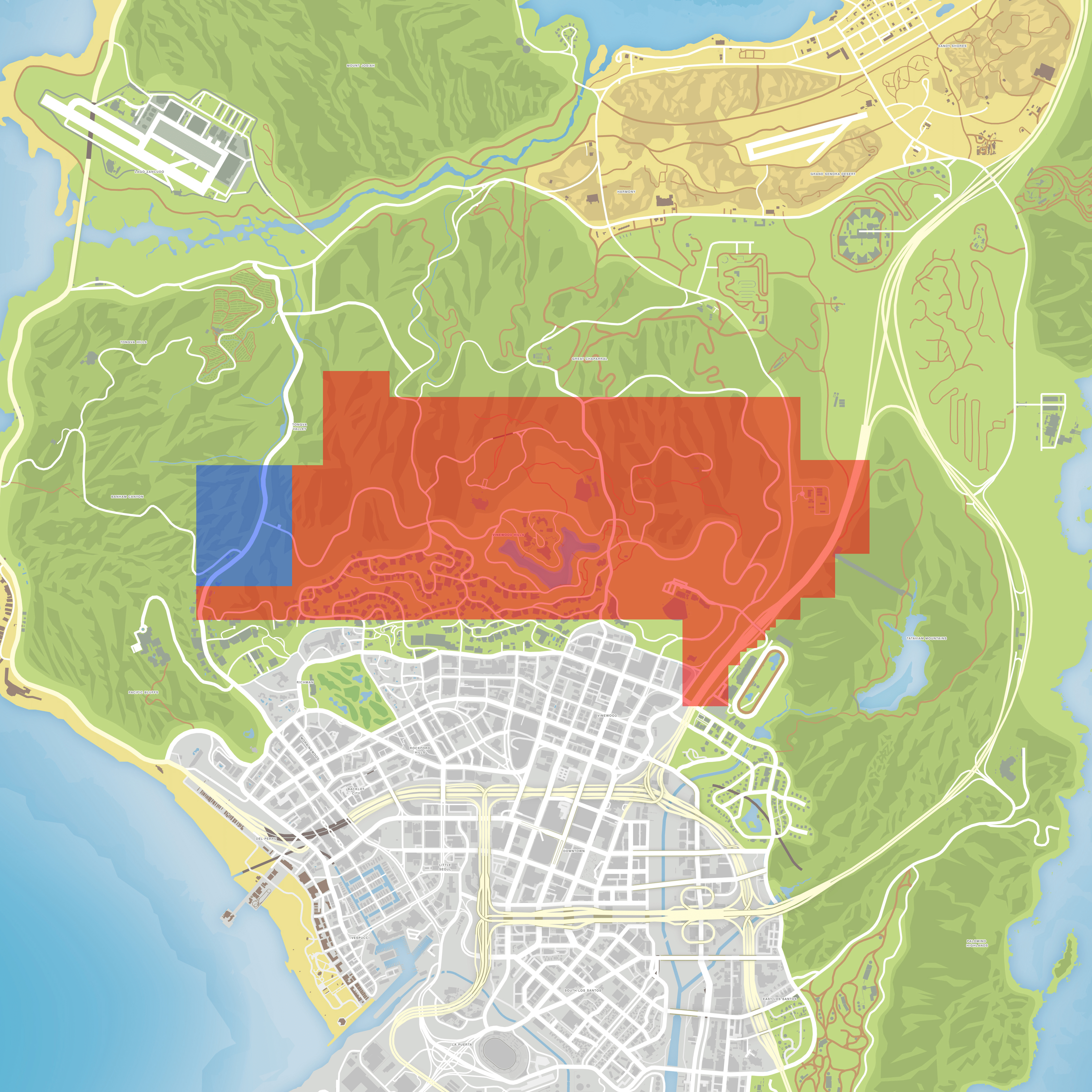 Ridge map of Los Santos (GTA V) - Maps on the Web