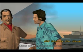 Cortez tells Tommy that the French government wants the missile guidance system that Tommy previously recovered for Cortez back and the tank that Cortez stole from the military is not doing him any favors either.