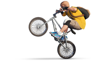 An NPC riding a BMX.