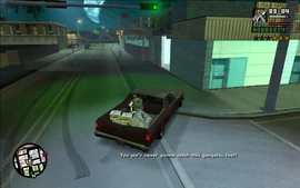 CJ arriving at the Pay 'n' Spray.