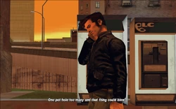 Before Claude goes, D-Ice tells him to be careful - the slightest bump could set the bomb off.