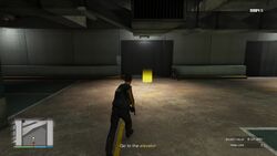 Go to the elevator.