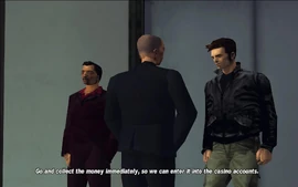 Kenji tells Claude that their protected businesses will be paying their protection fees today and Claude will have to go around Staunton Island collecting them.