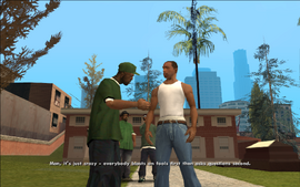 Sweet tells Carl that Grove Street members are getting killed faster than anyone can notice.