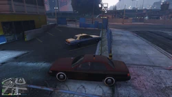 A Taxi at  in GTA Online, seeded to spawn by a player-owned Taxi