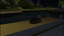 The jetty behind the hotel, where the hovercraft can be purchased.