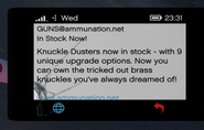 Email about the Knuckle Dusters.