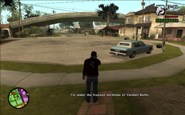 Cesar tells CJ to meet him underneath the freeway on the northside of Verdant Bluffs.