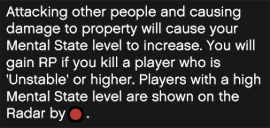 Menu explaining Mental State to the player.