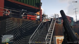 Search the cargo ship for the supplies.