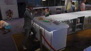 Armed with an assault shotgun in the penthouse bar.