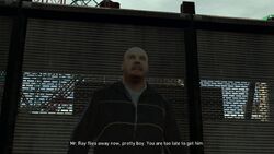 Timur informs Luis that Bulgarin is on a jet and leaving Liberty City