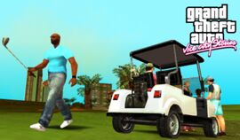 Vic at the golf club in Grand Theft Auto: Vice City Stories.