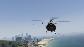 Edgar Carlos' helicopter convoy flying over Pacific Bluffs, shortly before his death.