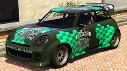 An Issi Sport with a Cherenkov Lime livery in Grand Theft Auto Online.