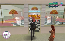 Tommy going inside to meet up with Mercedes.