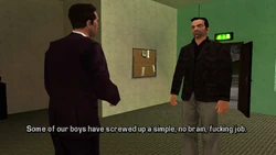 Vincenzo tells Toni that some Leone thugs have failed a robbery in Harwood.