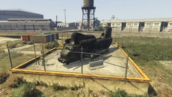 AssaultonATT16-GTAOe-Cargobob1.png (4.27 MB) The Cargobob outside the base, used for the "Spawn in the Cargobob" option in the initial stage of the assault.