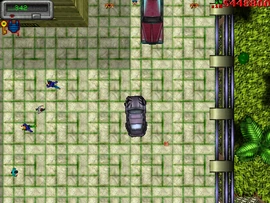 Locating the First Lady's Limousine guarded by two bodyguards.