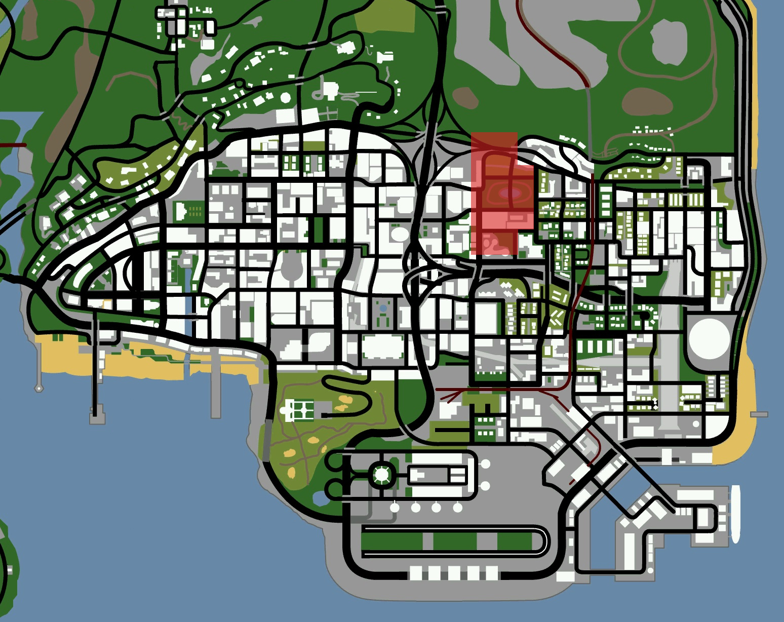 Карта Лос Сантоса в ГТА Сан андреас