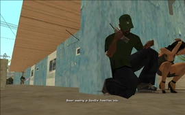 Sweet tells CJ that he has been seeing a girl associated with the Seville Boulevard Families.