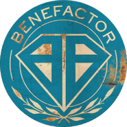 Vintage Benefactor logo sign.