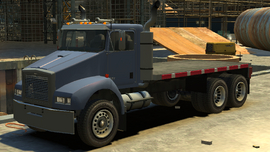 The Biff with a flatbed rear in Grand Theft Auto IV. (Rear quarter view)