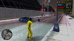 Killing the Yakuza members outside.