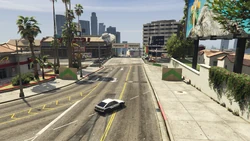 Coming to the finish area; the  sign represents the end line