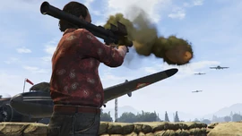 Oscar Guzman using a Homing Launcher to destroy Eberhard jets.
