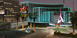The hotel from a distance.