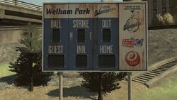 The scoreboard used for Baseball games.