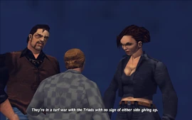 Curly tells Catalina and Miguel about the war between the Leones and the triads and Joey Leone's bad blood with the Forelli Crime Family, before noting that Salvatore does not even suspect Curly being a rat.
