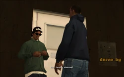 Just as Ryder says this, CJ comes over and they greet each other.