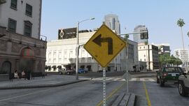 A Left Corner sign in GTA V.