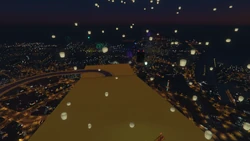 Jumping through the set of floating lanterns