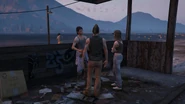 Two Rednecks and a female civilian partying in Sandy Shores.